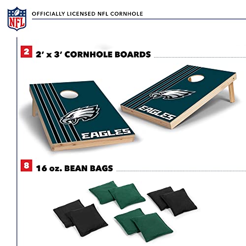 NFL 2' x 3' Solid Wood Cornhole Set with Direct Print HD Team Graphics – Great Gift for Any Football Fan! Bean Bag Toss Family Outdoor Games