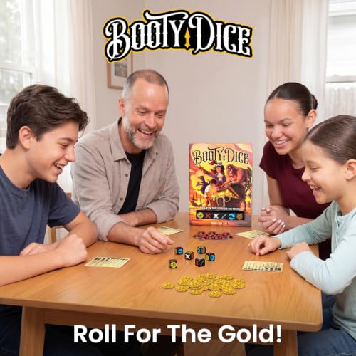 Messy Table Games Booty Dice Pirate Dice Game | Quick party night game for adults and kids, fast-paced strategy tabletop play, family entertainment ages 8+
