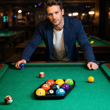 Black Billiards 9 Ball Diamond Pool Table Ball Rack, Plastic 9-Ball Pool Table Triangle Rack for Standard 2-1/4" Pool Balls, Pool Table Accessories for Home Game Room