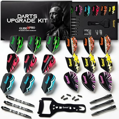 IgnatGames Dart Flights and Accessories - Sets of Different Shape Darts Flights and Flights Protectors, Darts Accessories Kit