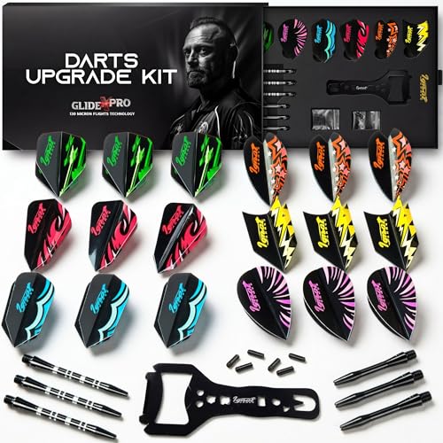 IgnatGames Dart Flights and Accessories - Sets of Different Shape Darts Flights and Flights Protectors, Darts Accessories Kit