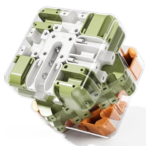 3D Cube Puzzles Fidget Toys - Brain Teaser Puzzles Toys Educational Learning Toys for Logical Thinking, Puzzle Maze Cube Easter Basket Stuffers Birthday Gifts (Green) - color: Green