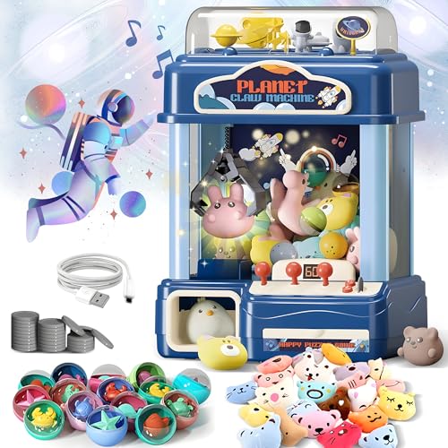 Claw Machine for Kids – Large Toy Claw Machine with Music Lights, Vending Machine Toy for Boys Girls, Includes Toys Inside, USB Rechargeable Candy Claw Game Machine for Kids Ages 4-12 - style: Large Space Explorer