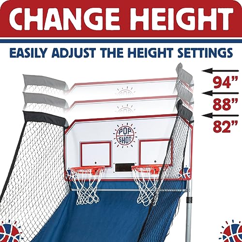 Pop-A-Shot - Home Dual Shot with NCAA Graphics l Sensor Scoring l 16 Game Modes l 7 Balls l Foldable Storage l for All NCAA Fans - style: Illinois State Redbirds