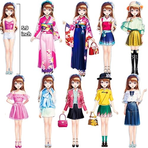 Magnetic Dress Up Paper Doll,Magnet Princess Dress Up Dolls for Girls Ages 4-7 Kids,Travel Activities Road Trip Car Ride Interactive Learning Created Imagine Set Birthday Gift (H Set) - color: H Set