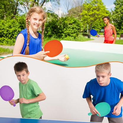 10 Pcs Plastic Table Tennis Paddles Unbreakable Ping Pong Rackets Portable Textured Grip for Beginner Kids Adults Outdoor Training Party