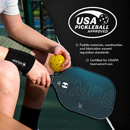 Helium Pro Carbon Fiber Pickleball Paddle Set of 4 - USAPA Certified Pickleball Paddles, High-Spin Texture, Lightweight Honeycomb Core (2 Paddles, 4 Balls, 1 Sports Bag)