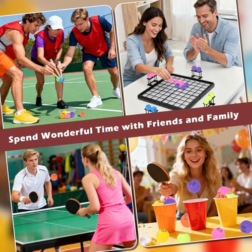 SelfTek 100Pcs Numbered Table Tennis Balls Beer PingPong 40mm Raffle Balls Lottery Balls Printed with Numbers for Party Games - color: colorful