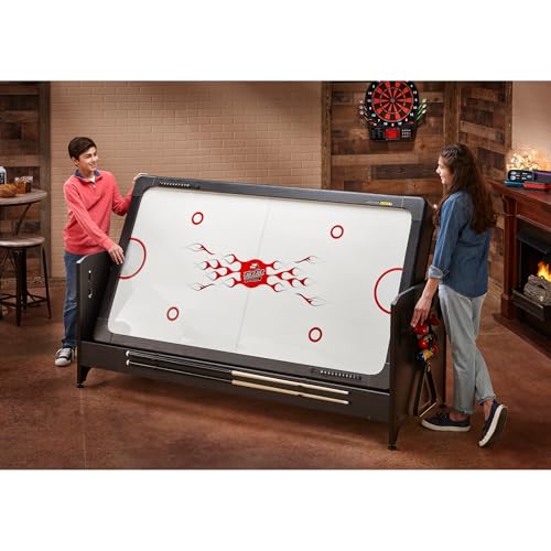 Fat Cat Original 3-in-1 7 Foot Pockey Multi Game Table, Air Hockey Table, Pool Table, and Table Tennis Combo with Accessories - color: Grey