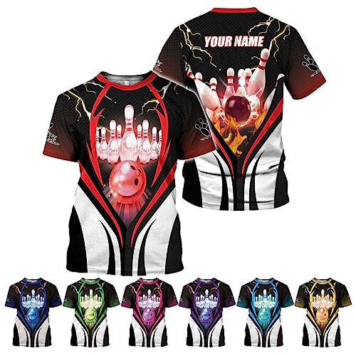 Rivelus Personalized Name Bowling Shirts for Men and Women 3D, Bowling Shirts for Team Bowling, Bowling Shirts Gift - color: Blm22