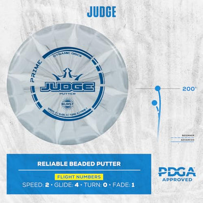 Dynamic Discs Prime Burst 5 Disc Golf Set | Includes Putter, Midrange, 2X Fairway & Driver + Mini Marker | Disc Golf Accessories for Beginners | 170-176g | Beginner Pack for Amateurs
