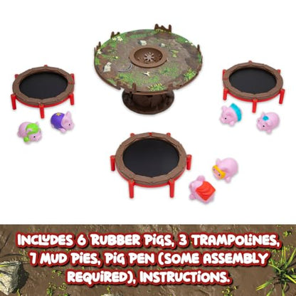 Pigs on Trampolines Board Games – Family Game, Kids Games, Multi-Player, Board Games for Family Night, Preschool Toys, The Muddiest Pig Wins The Game, Hand-Eye-Coordination Game, Ages 6+ - style: Pigs on Trampolines