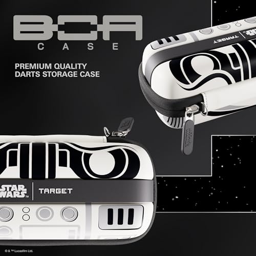 Target Darts Star Wars Stormtrooper BOA Wallet | Storm Trooper Premium Dart Case with Imperial Design, Swiss Point Tip Storage, Rigid Outer Shell & Organised Accessories Holder - style: Stormtrooper