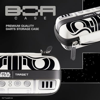 Target Darts Star Wars Stormtrooper BOA Wallet | Storm Trooper Premium Dart Case with Imperial Design, Swiss Point Tip Storage, Rigid Outer Shell & Organised Accessories Holder - style: Stormtrooper