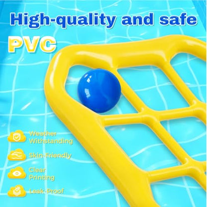 Tic Tac Toe Pool Toys Games, Giant Floating Tic Tac Toe Game Float with 10 Balls – Summer Outdoor Beach Lake Yard Field Day Games – Party Toy Floats for Adults Family, 2-10 Players