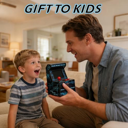 Retro Handheld Game Console for Kids, Mini Arcade Machine with 240 Built-in Games, Portable Travel Toy, Ready to Play, 2.5" Screen, Easy Joystick, Gift for Boys Girls Ages 3-8 (Batteries Included)