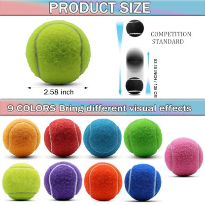SHYUJAJIE Tennis Balls, 90 Pack Training Tennis Balls Bulk, High Elasticity Practice Tennis for Beginner, Exercise Playing Balls for Pet Dog - color: Multicolour