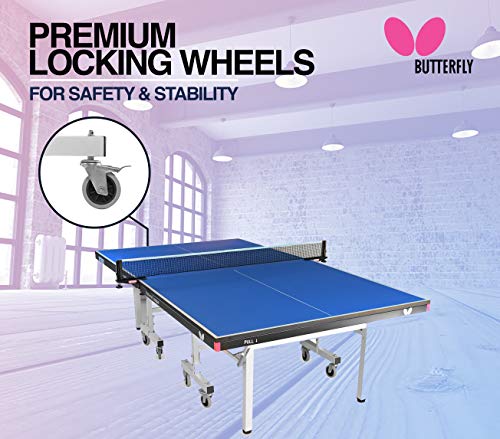 Butterfly National League 25 Table Tennis Table | 10 Minute Quick Assembly Ping Pong Table | 25mm Indoor Top | Tournament Grade