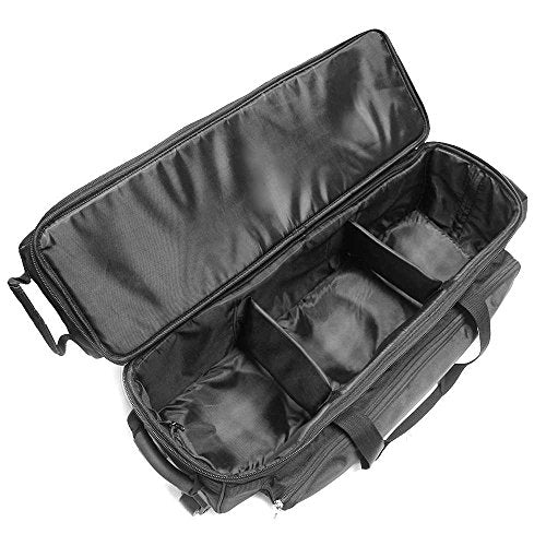 Pyramid Path Triple Tote Roller Plus Bowling Bag with Detachable Shoe Bag (Fits US Mens Size 15), Accessory and Side Pocket, Lightweight Travel Design - color: Black/Black