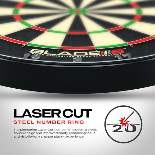 WINMAU Professional Bristle Dartboard - PDC Tournament Board with Official Tournament Specifications - Available in Blade 6 Single, Dual, Triple Core & Blade X Generations