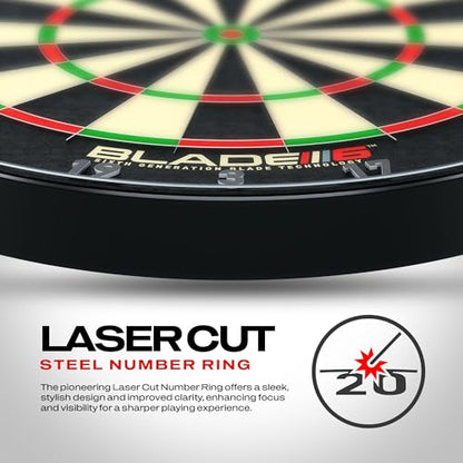 WINMAU Professional Bristle Dartboard - PDC Tournament Board with Official Tournament Specifications - Available in Blade 6 Single, Dual, Triple Core & Blade X Generations