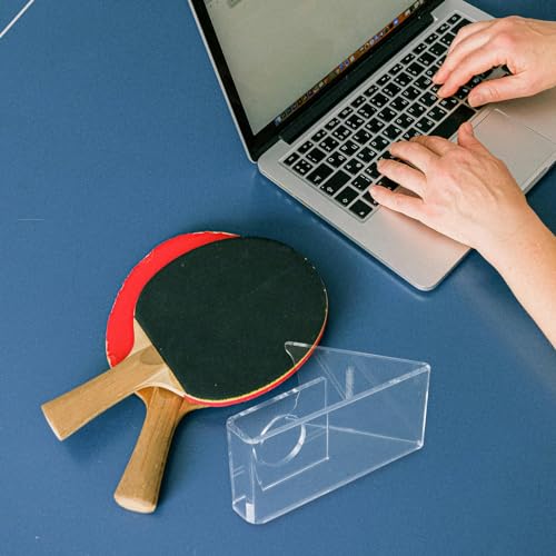 HANABASS Acrylic Table Tennis Paddle Holder Display Stand Clear Ping Pong Racket Organizer Space Saving for Home Office Game Room