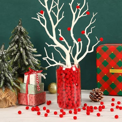 SEPGLITTER 1000 Pcs Mini Christmas Red Pom Poms Puff Balls for Crafts | 1cm Mini Size, Red Puff Balls, DIY Crafts Making, Handmade Projects, Halloween Valentines Party Supplies Decorations - style: Red Style