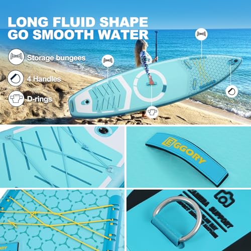 Inflatable Paddle Board,Stand Up Paddle Board Set, Extra Wide SUP Board with Removable Fin, Floating Paddle, Hand Pump, Waterproof Phone Pouch,Traveling Board - color: FT green