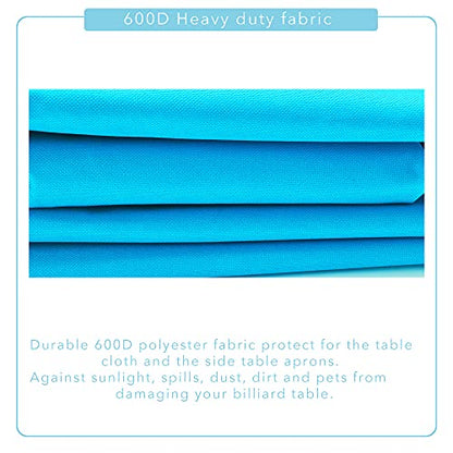 7/8/9FT Heavy Duty 600D Polyester Canvas Billiard Pool Table Cover(7 Colors Available) (Sky Blue, 9-Foot) - color: Sky Blue, size: 9-Foot