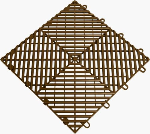 Big Floors RaceDeck Garage Floor Tiles, Interlocking Garage Flooring, Free-Flow Open Rib Self-Draining Heavy-Duty Copolymer Modular Tile (Espresso, 48 Pack of 12 x 12" Tiles, 48 Sq Ft) - color: Espresso, size: 48 Pack