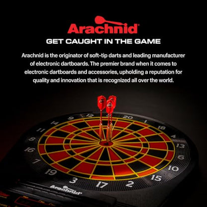 Arachnid Cricket Pro 650 Standing Electronic Dartboard with 24 Games, 132 Variations, and 6 Soft-Tip Darts Included, Brown,E650FS-BK3