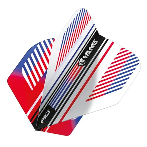 RED DRAGON Yin Yang Double Sided Dart Flights 3 Sets Per Pack (9 Dart Flights in Total) - color: Red, White and Blue