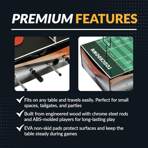 Hathaway Revolver 4 in 1 Multi Game Tabletop - 40-in Tabletop Games Set with Ping Pong, Glide Hockey, Finger Football, and Foosball Table for Family - Multi Game Table with Full Accessories
