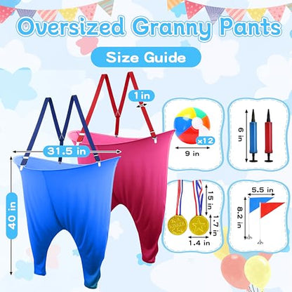 Granny Pants Yard Game Oversized Granny Pants Outdoor Games Party Set - color: Red and Blue