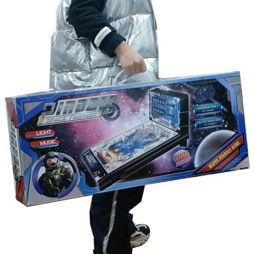 Tabletop Pinball Machine Game Portable Pinball Machine Toy Electronic Pinballs Ball Shooting Game with LED Lights Sounds and Digital Scorer
