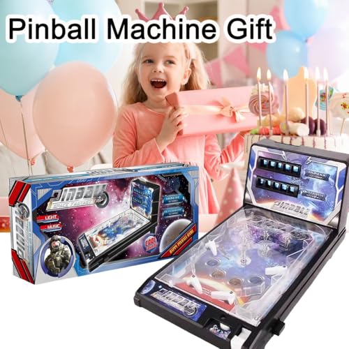 Desktop Pinball Machine for Kids, Retro Arcade Electronic Arcade Mini Pinball Game for Home, Classic Pinball Gifts Toy with Light Music Scoreboard