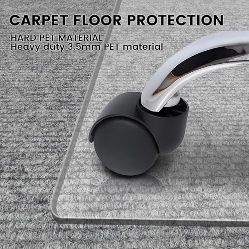 Office Chair Mat for Carpet and Hardwood Floor, 48"x40" Heavy Duty (0.14" Thick) Flat Shipping, Computer Desk Chair Mat - size: 48“x40”×1/7“(1Pack)
