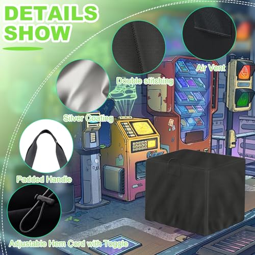 Arcade Table Cover, 600D Oxford Covers Compatible with Arcade1Up Pac-Man Head-to-Head Arcade Machine ,Waterproof & Dust-Proof, Indoor Game Table Accessories,Black,36.6*24.4*28.7inch (Cover only)
