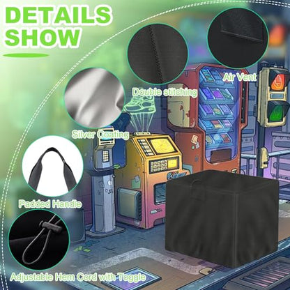 Arcade Table Cover, 600D Oxford Covers Compatible with Arcade1Up Pac-Man Head-to-Head Arcade Machine ,Waterproof & Dust-Proof, Indoor Game Table Accessories,Black,36.6*24.4*28.7inch (Cover only)