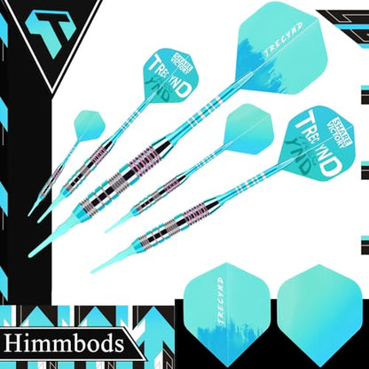 Soft Tip Darts Set 3 Aluminum Shaft Professional Darts Plastic Tip Sets 2BA Replacement Tips + Extra 3 Dart Flights 3 Replace Plastic Shafts for Electronic Dart Board - color: GREEN-BLUE