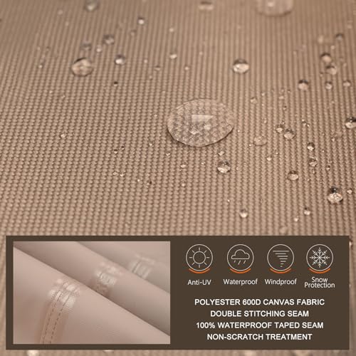 ULTCOVER Outdoor Coffee Table Cover, Waterproof Rectangular Patio Small Side Table Cover 50x30x18 inch - color: Brown, size: 50x30 inch