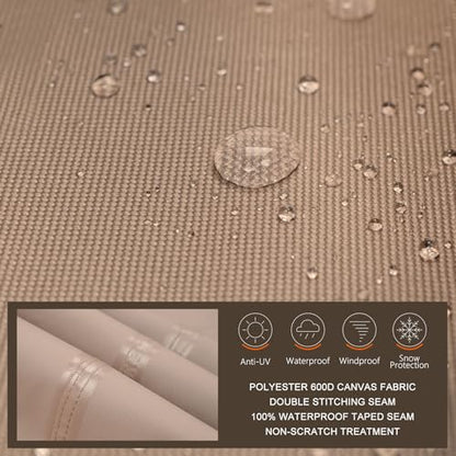 ULTCOVER Patio Coffee Table Cover, Waterproof Rectangular Outdoor Small Side Table Cover 42x24x18 inch - color: Brown, size: 42x24 inch