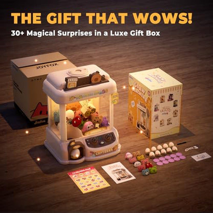Large Capybara Claw Machine for Kids, Arcade Prize Grabber with 30 Starter Prizes, 3-Joystick Controls, Lights and Music, Gift for Ages 3 and Up - color: Brown and Beige