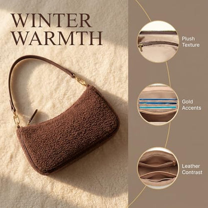 VODIU Clutch Tote Handbags with 2 Removable Straps and Zipper Closure Crossbody Bags Shoulder Purse Handbag for Women - color: Yg-brown