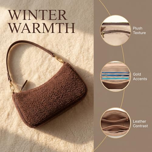 VODIU Clutch Tote Handbags with 2 Removable Straps and Zipper Closure Crossbody Bags Shoulder Purse Handbag for Women - color: Yg-brown