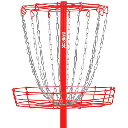 Remix Practice Basket for Disc Golf - Choose Your Color and Style - style: Single Chain - Red