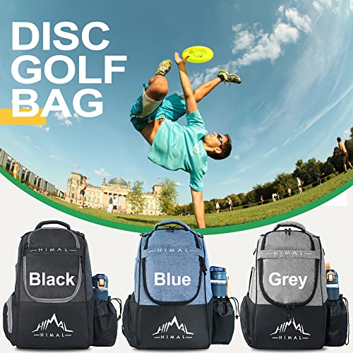 HIMAL HIMAL Disc Golf Bag Holds 22+ Discs, Durable Disc Golf Backpack with Large Capacity, and Multiple Storage Pockets - color: Black