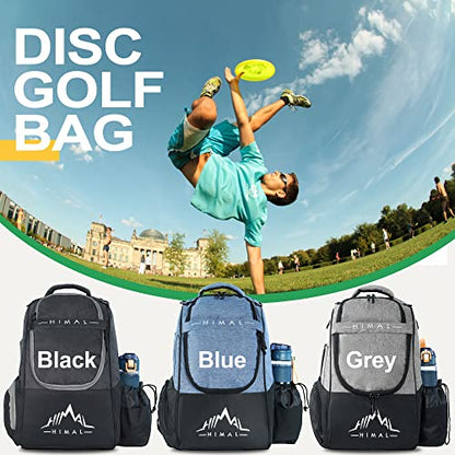 HIMAL HIMAL Disc Golf Bag Holds 22+ Discs, Durable Disc Golf Backpack with Large Capacity, and Multiple Storage Pockets - color: Black