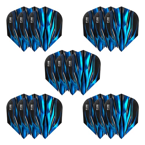 Harrows Fire Dart Flights | 5 x Sets Darts Flights (15 Flights Total) I 100 Micron Dart Flights I Premium Extra Strong Made in UK I Professional Darts Accessories I Blue Dart Flights - color: Blue