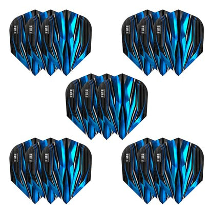 Harrows Fire Dart Flights | 5 x Sets Darts Flights (15 Flights Total) I 100 Micron Dart Flights I Premium Extra Strong Made in UK I Professional Darts Accessories I Blue Dart Flights - color: Blue